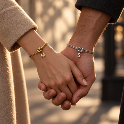 Love Knot Bracelet - with Letter Charm