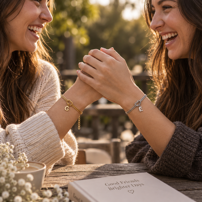 Love Knot Bracelet - with Letter Charm