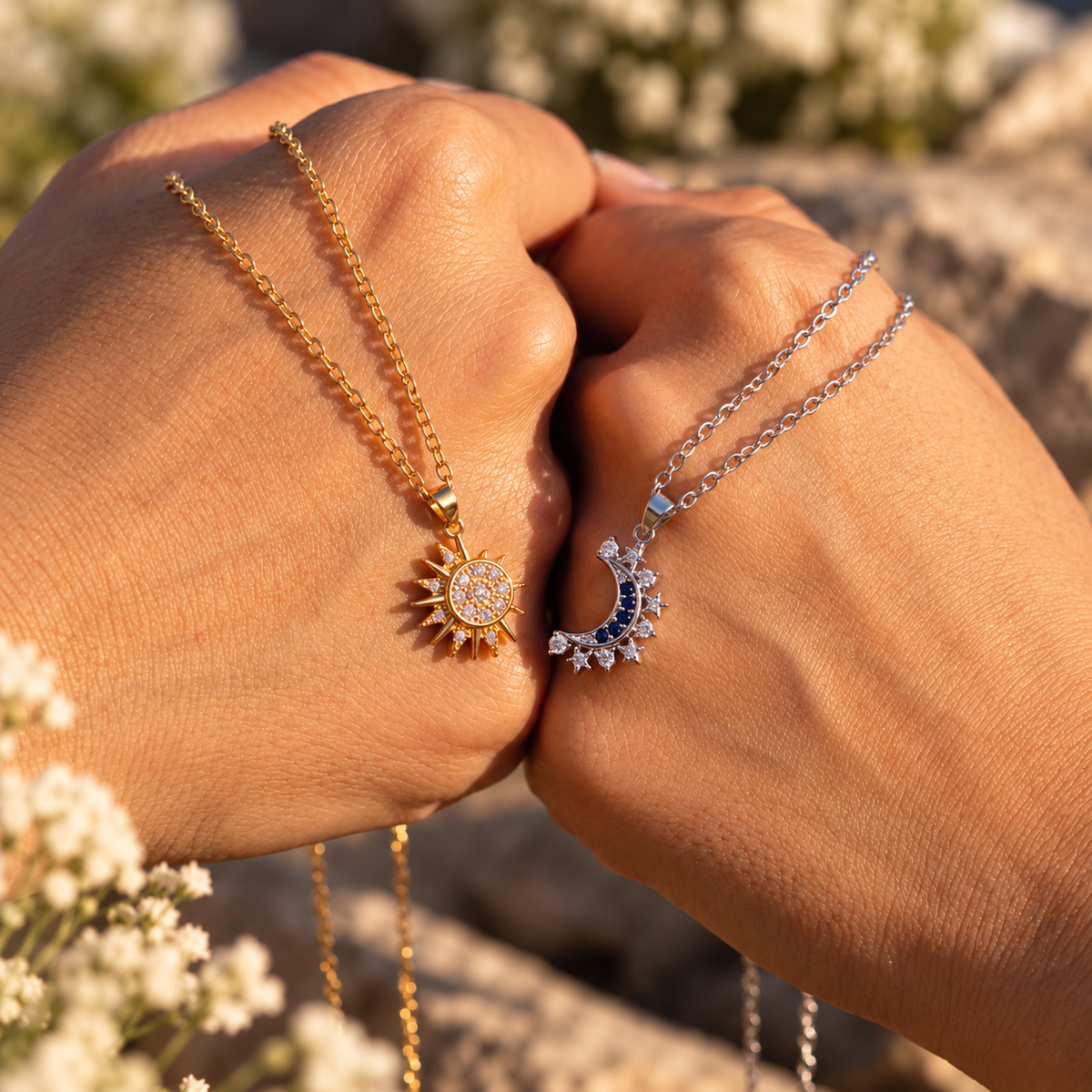 Sun and Moon Necklaces - Cosmic Connection