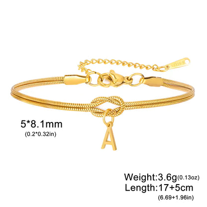 Love Knot Bracelet - with Letter Charm