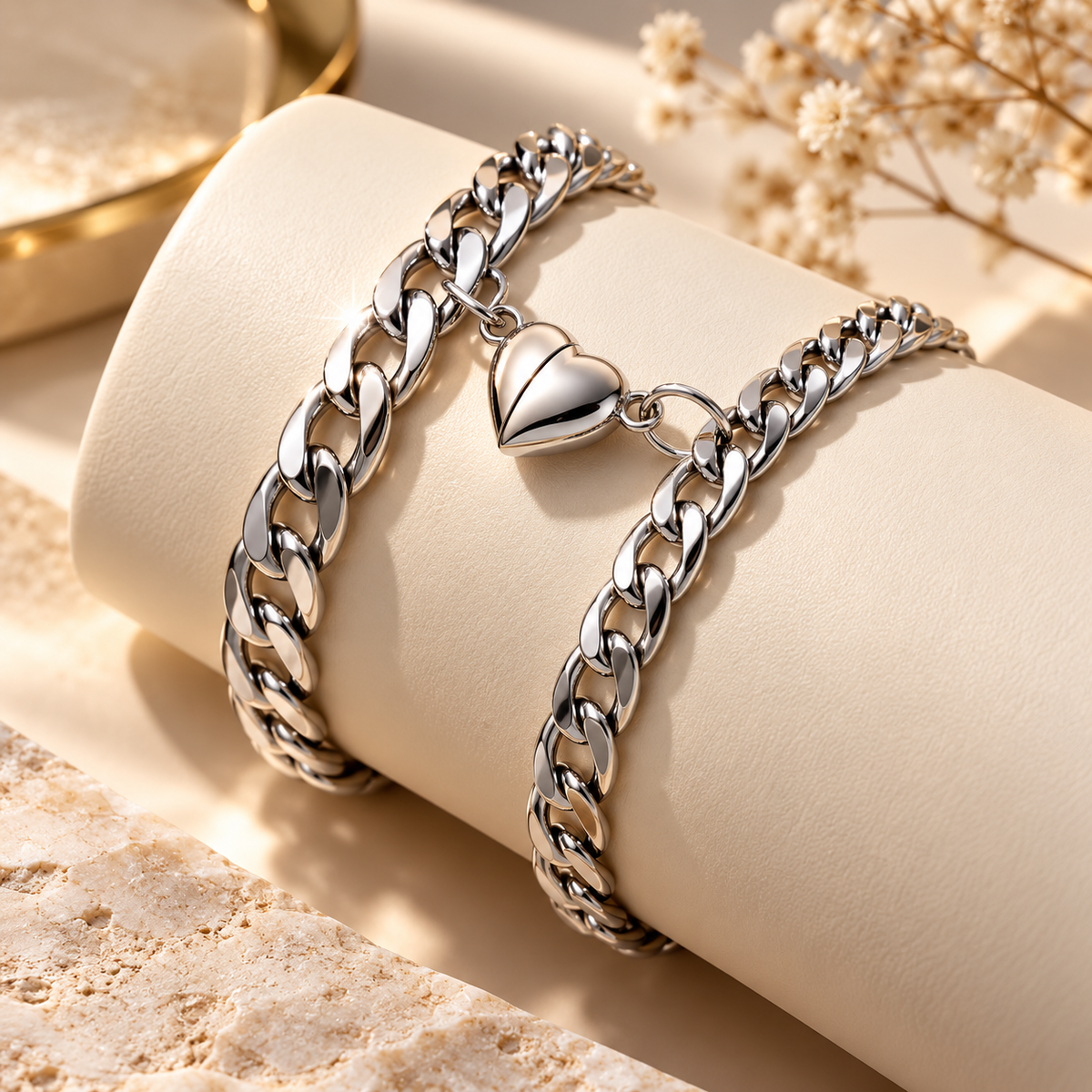 HeartLink Couple Bracelets